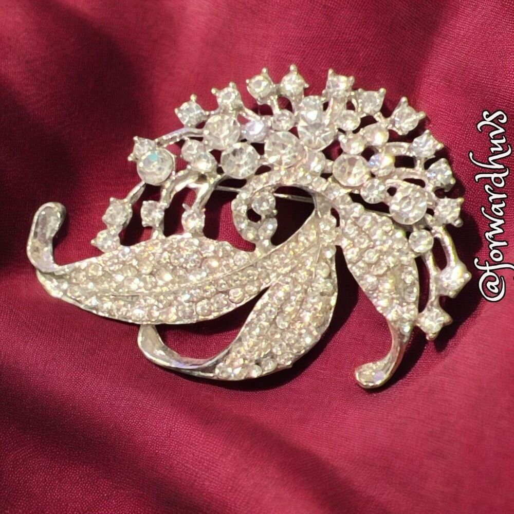 Vintage Rhinestone Brooch - Old Hollywood Glamour